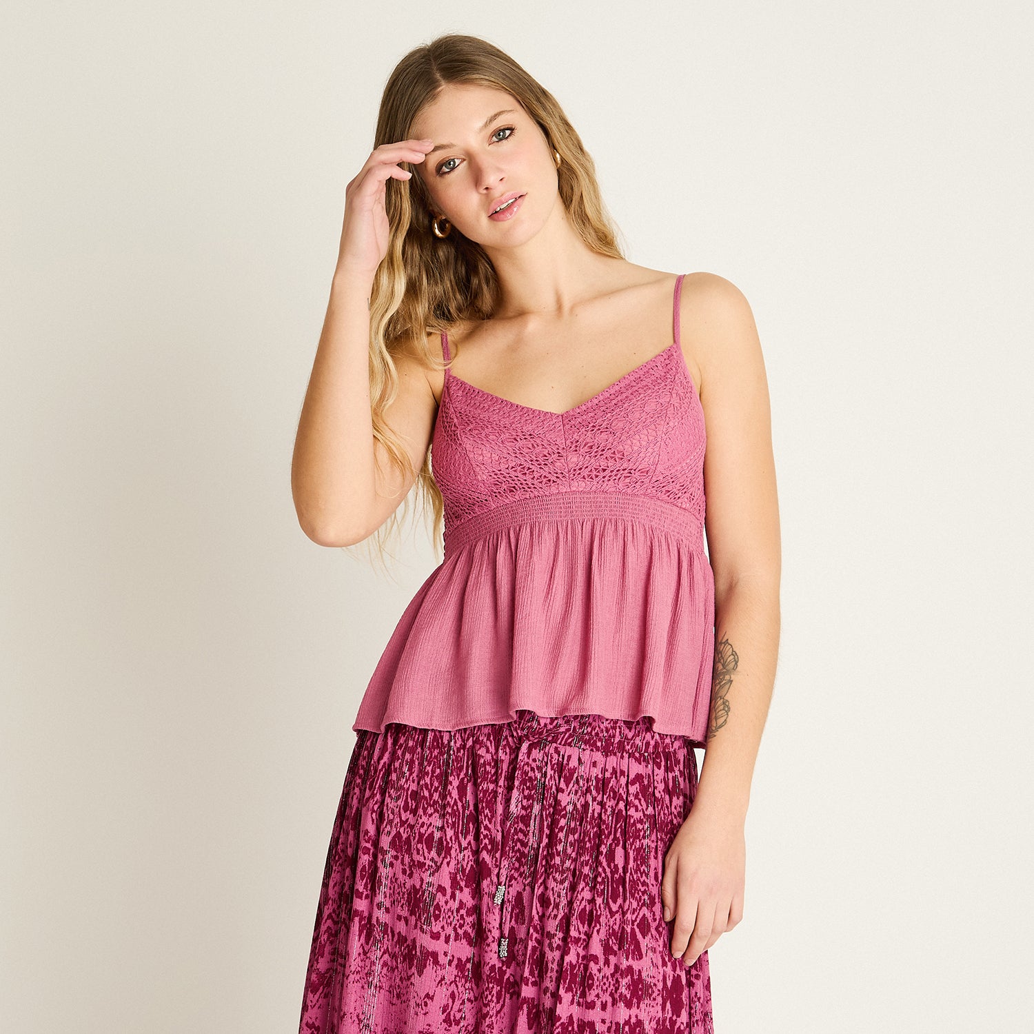 Blusa Rosa Sin Mangas - Lorenzo di Pontti